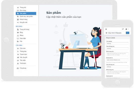 Quản lý cửa hàng trên nền tảng website bán hàng VNNSoft Web