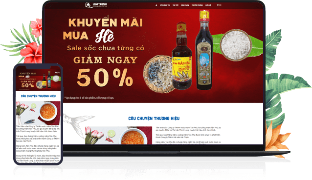 Kênh bán hàng trực tuyến nước mắm Tân Phú thiết kế bởi VNNSoft