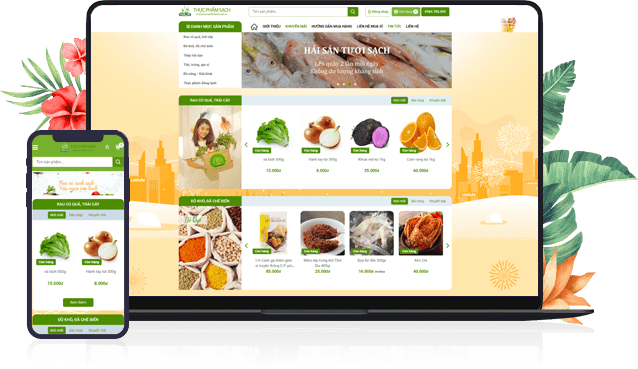 Thương hiệu thực phẩm sạch số một Nam Định tin dùng VNNSoft Web